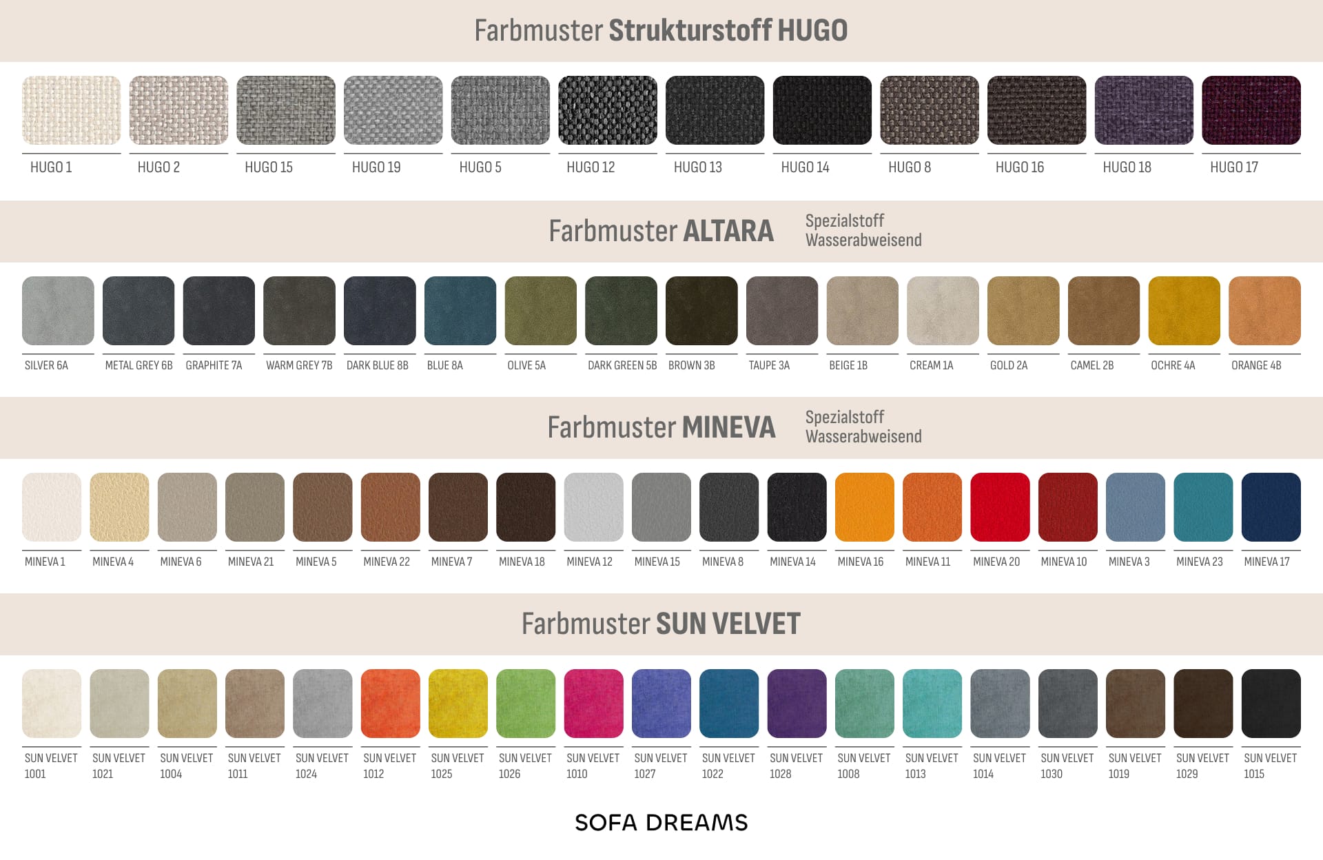 Stoff Farbpalette Stoff Farbpalette