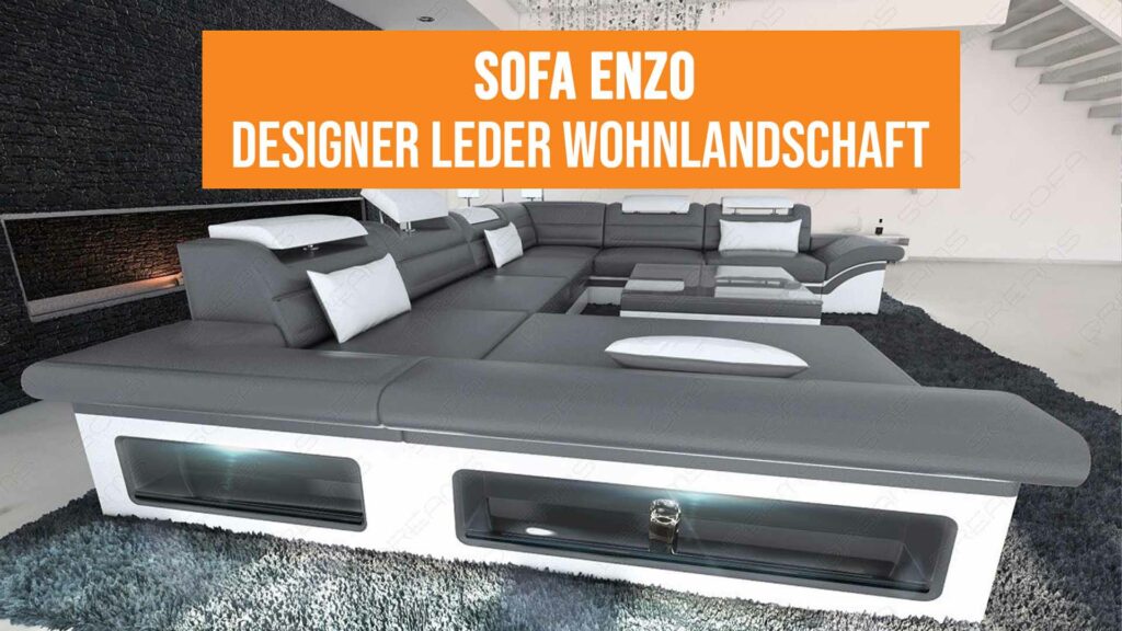 Sofa Enzo - Designer Leder Wohnlandschaft