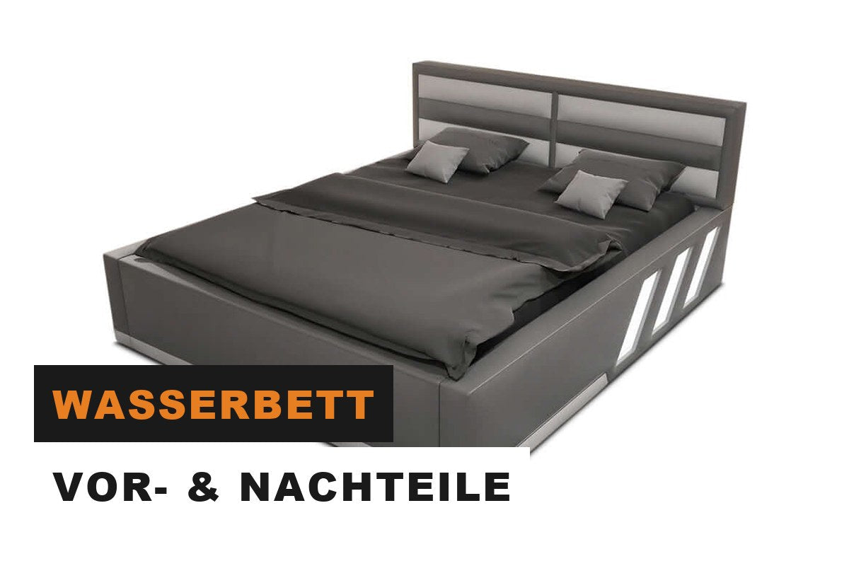 Modernes Bett mit gepolstertem Kopfteil in einem hellen Schlafzimmer