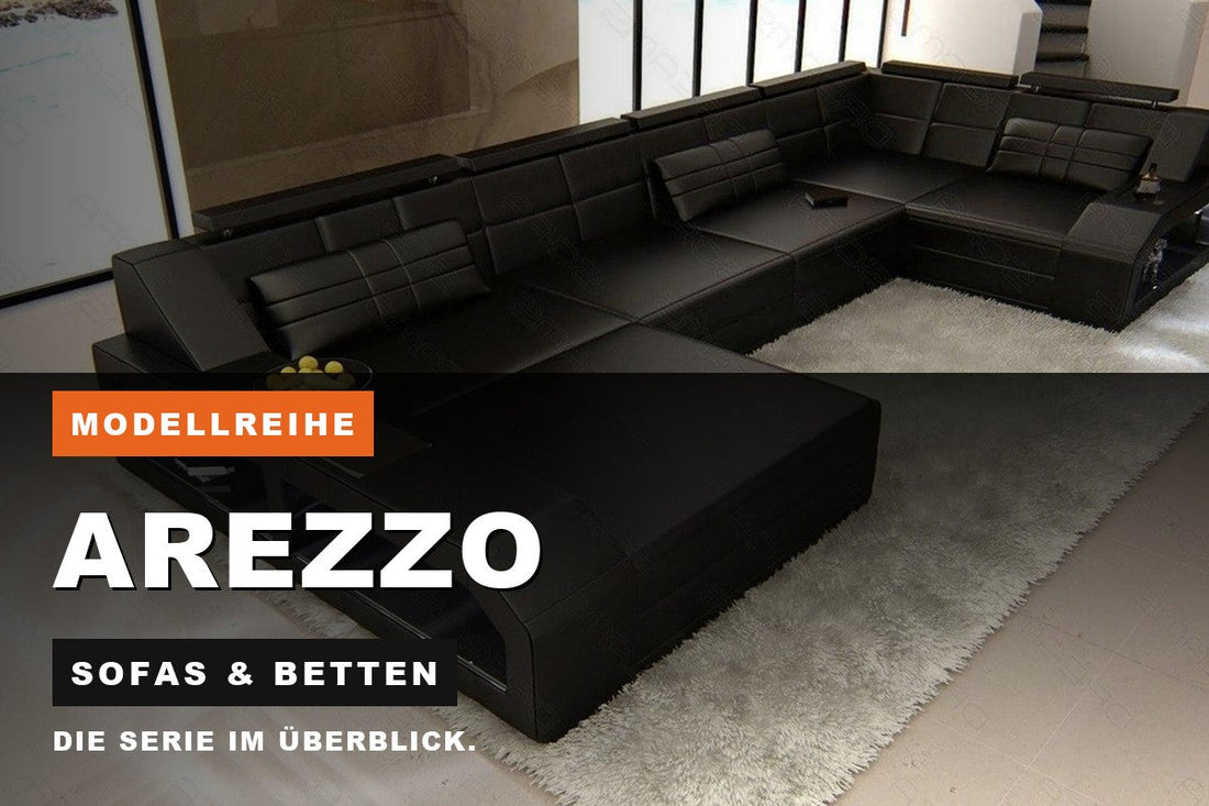 Beitragsbild zur Modellreihe Arezzo: Sofas & Betten bei Sofa Dreams