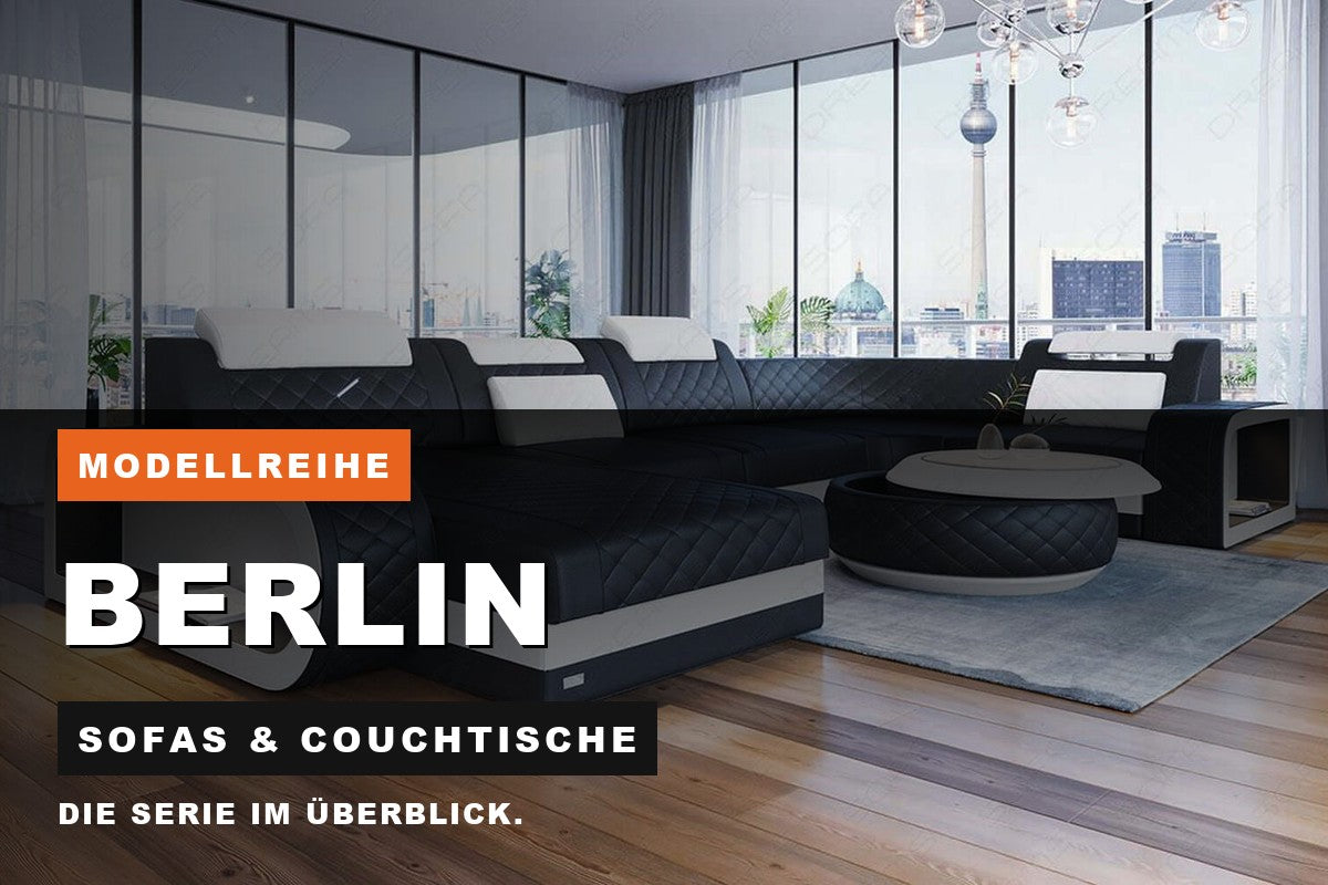 Beitragsbild zur Modellreihe Berlin: Sofas & Couchtische bei Sofa Dreams