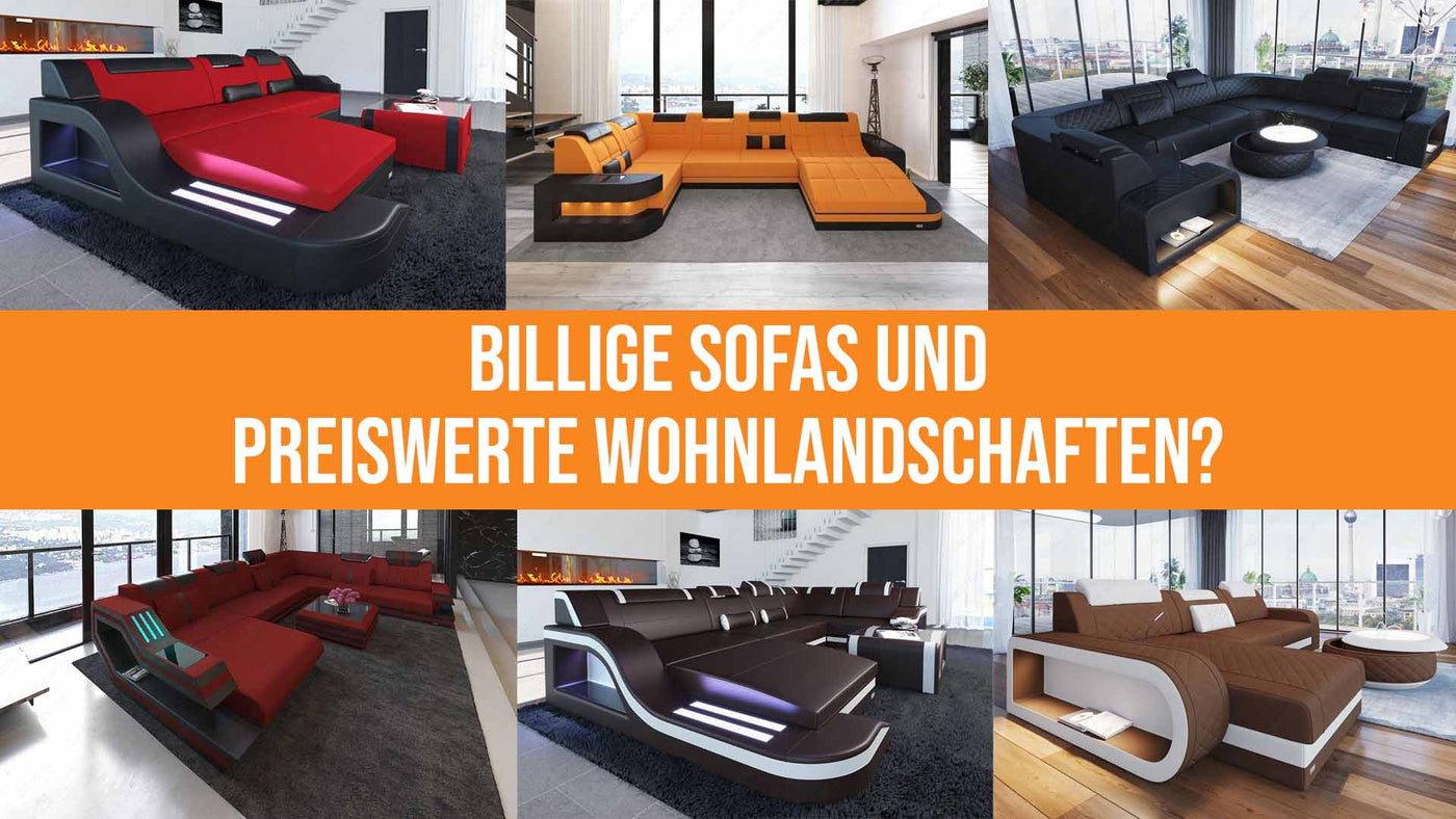 Preiswerte Sofas und Wohnlandschaften vergleichen