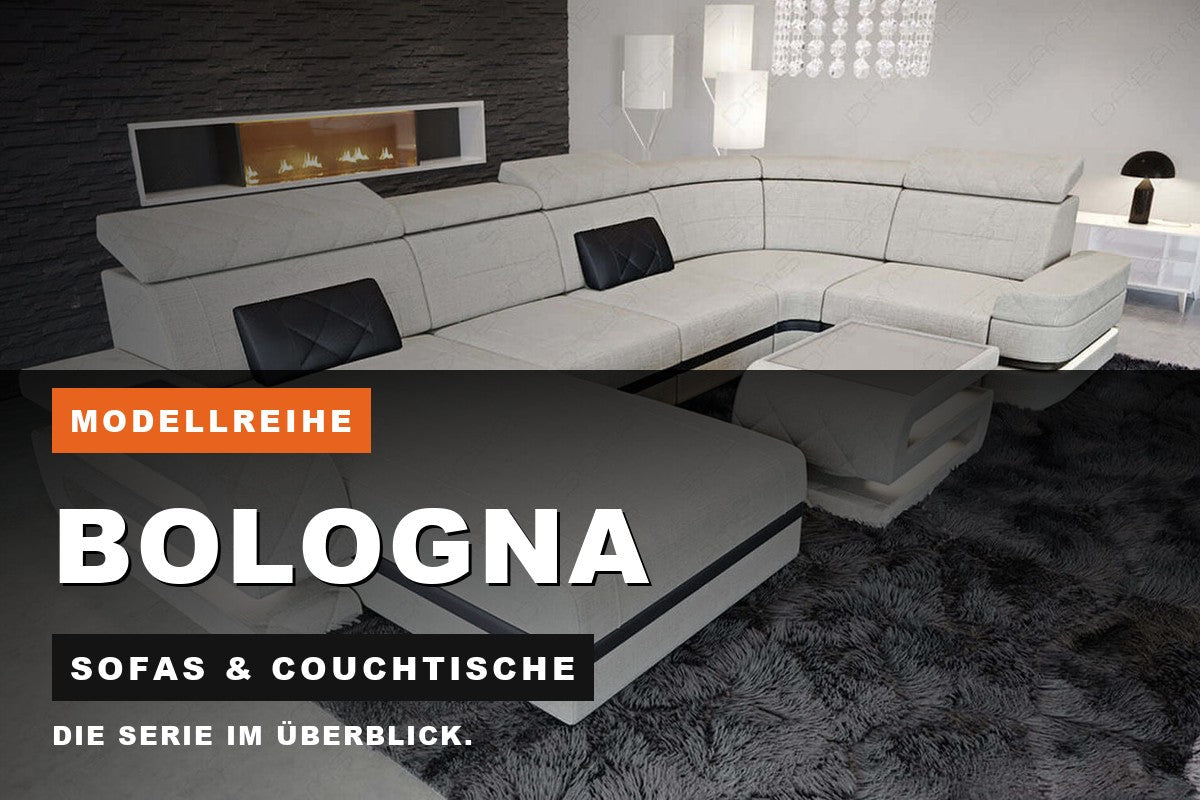 Beitragsbild zur Modellreihe Bologna: Sofas & Couchtische bei Sofa Dreams