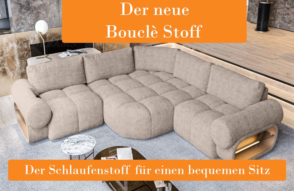 Bouclé-Stoff: Trendbezug für moderne Sofas