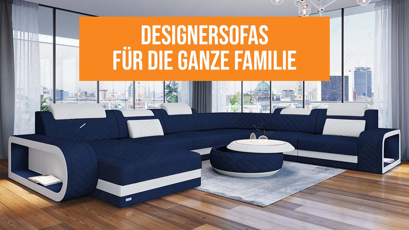 Designersofas für Familien: Bezüge und Funktionen