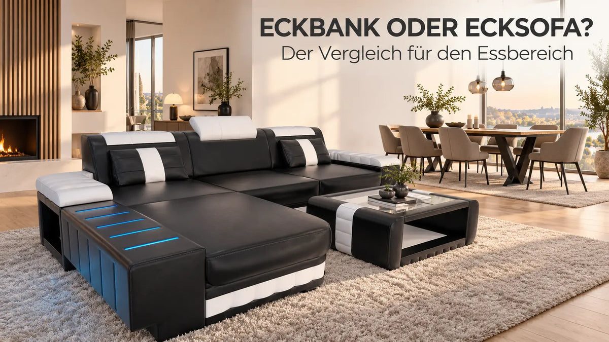 Eckbank oder Ecksofa im Essbereich – Vergleich mit Sofa Dreams Ecksofa Bellagio
