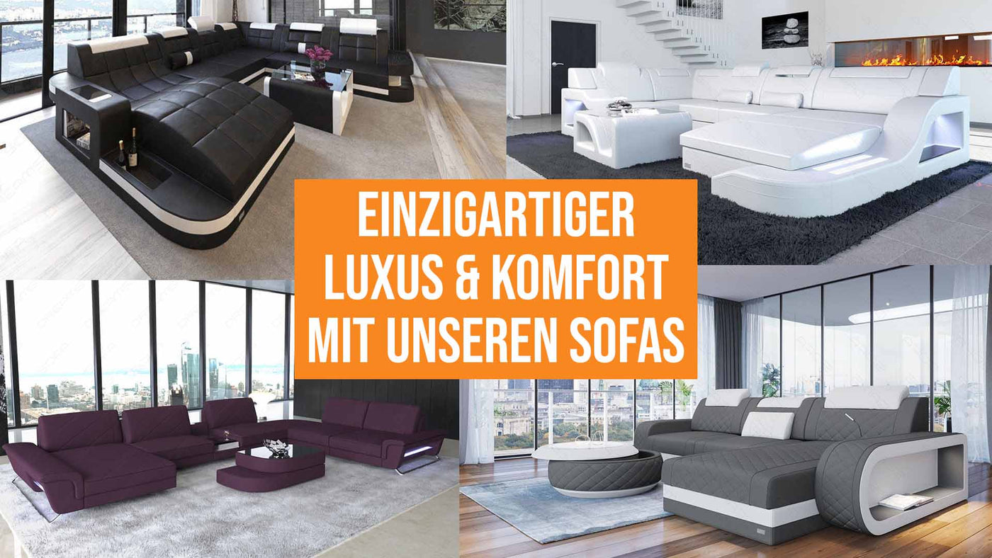 Sofas mit Luxus, Komfort und Zusatzfunktionen