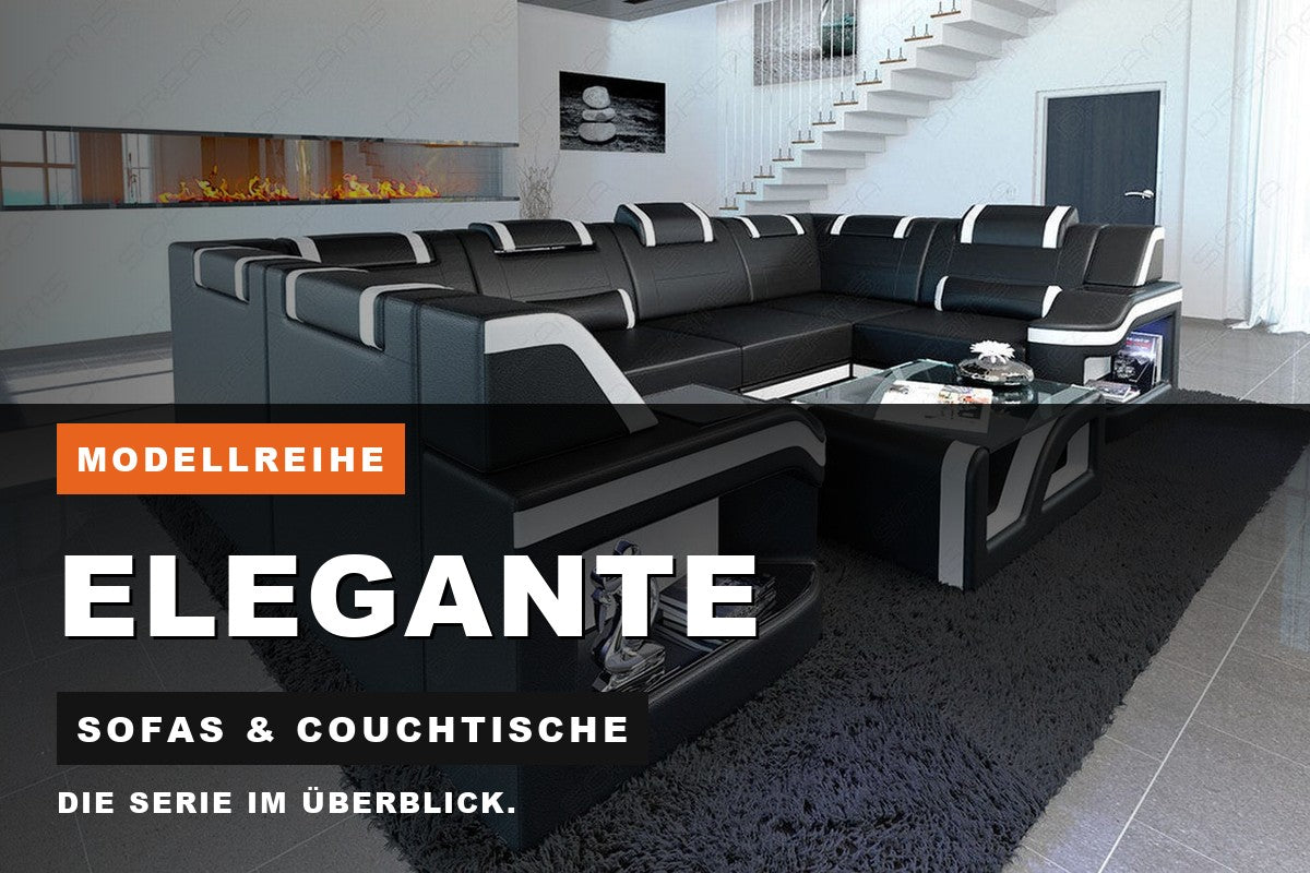 Beitragsbild zur Modellreihe Elegante: Sofas & Couchtische bei Sofa Dreams