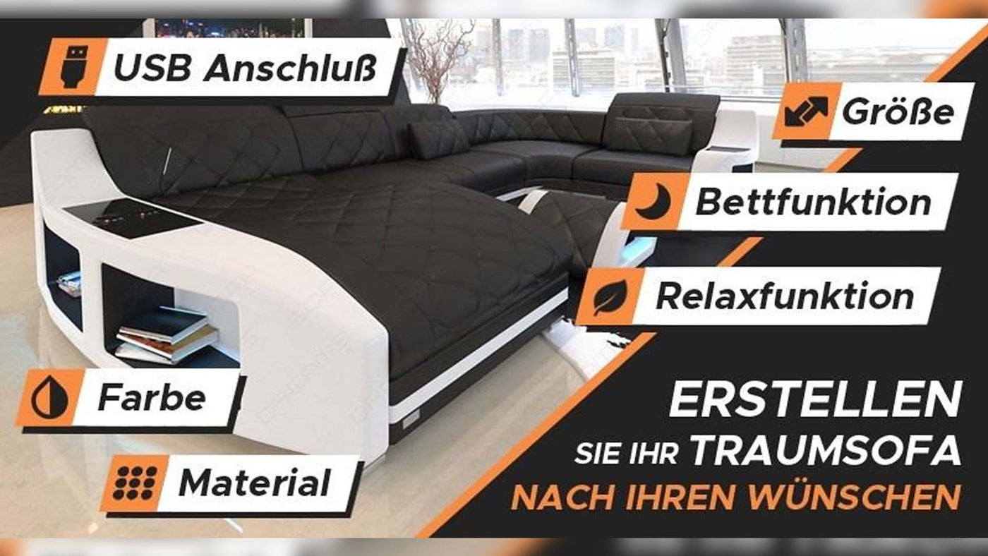 Sofa selbst konfigurieren: Material, Farbe und Funktionen