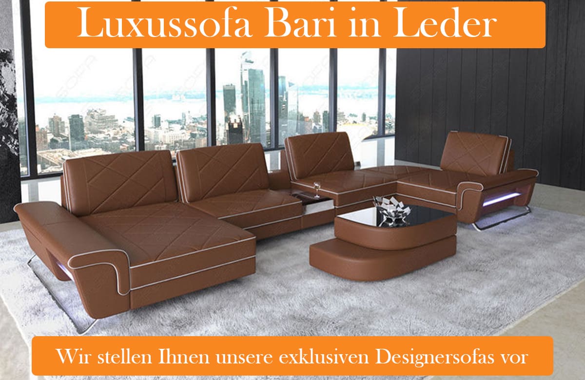 Ledersofa Bari: Design, Komfort und Funktionen