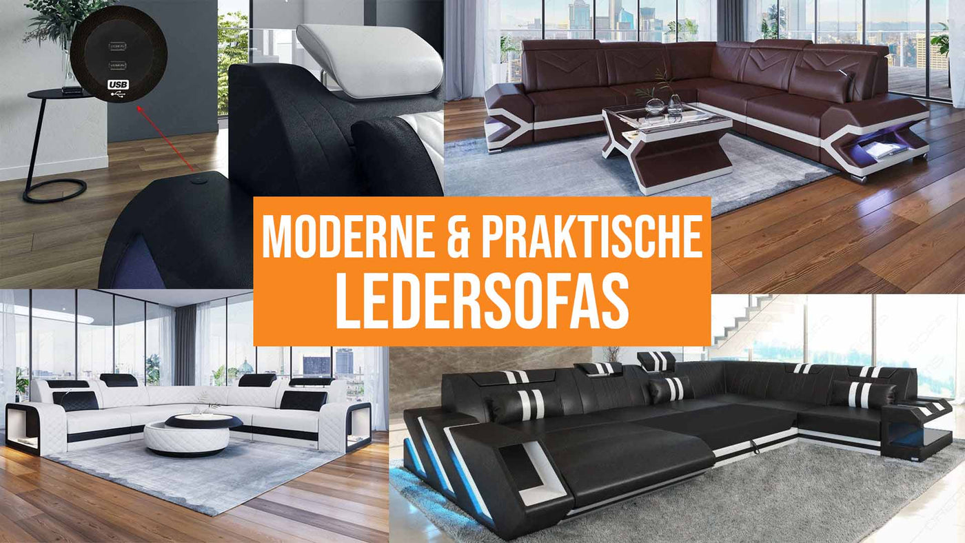 Moderne Ledersofas: Design und praktische Funktionen