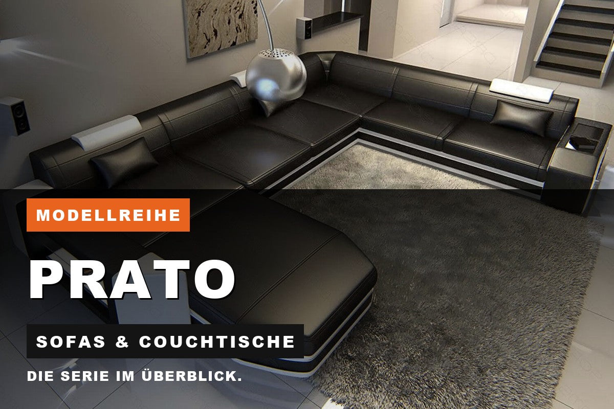 Beitragsbild zur Modellreihe Prato: Sofas & Couchtische bei Sofa Dreams
