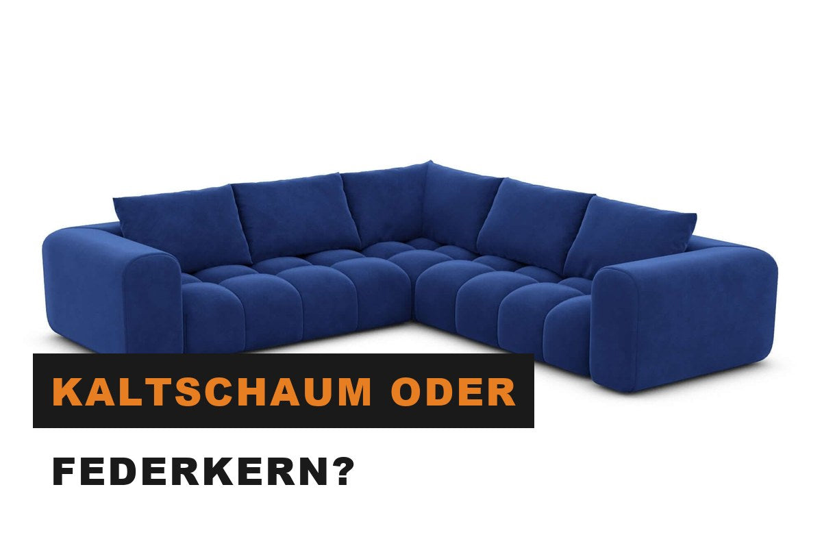 Querschnitt durch ein Sofapolster mit Federkern und Schaumauflage