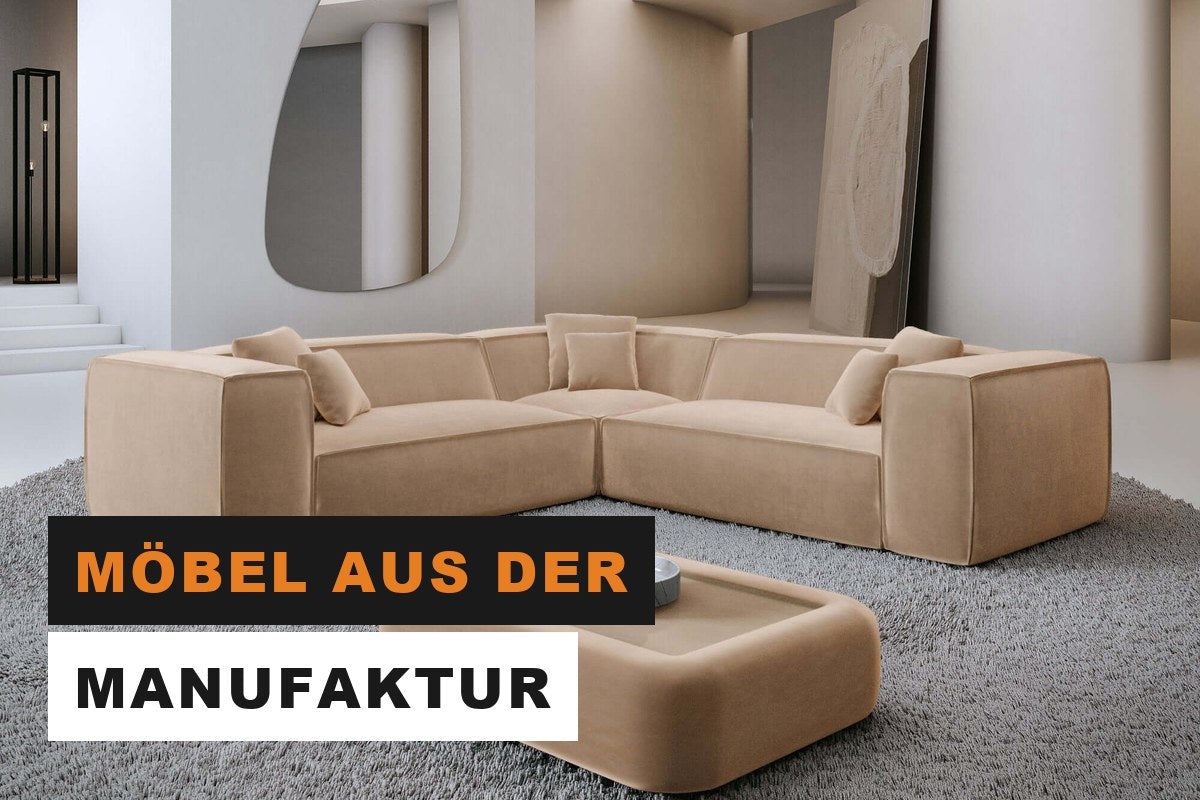 Sorgfältig verarbeitetes Sofa mit sauber ausgerichteten Nähten