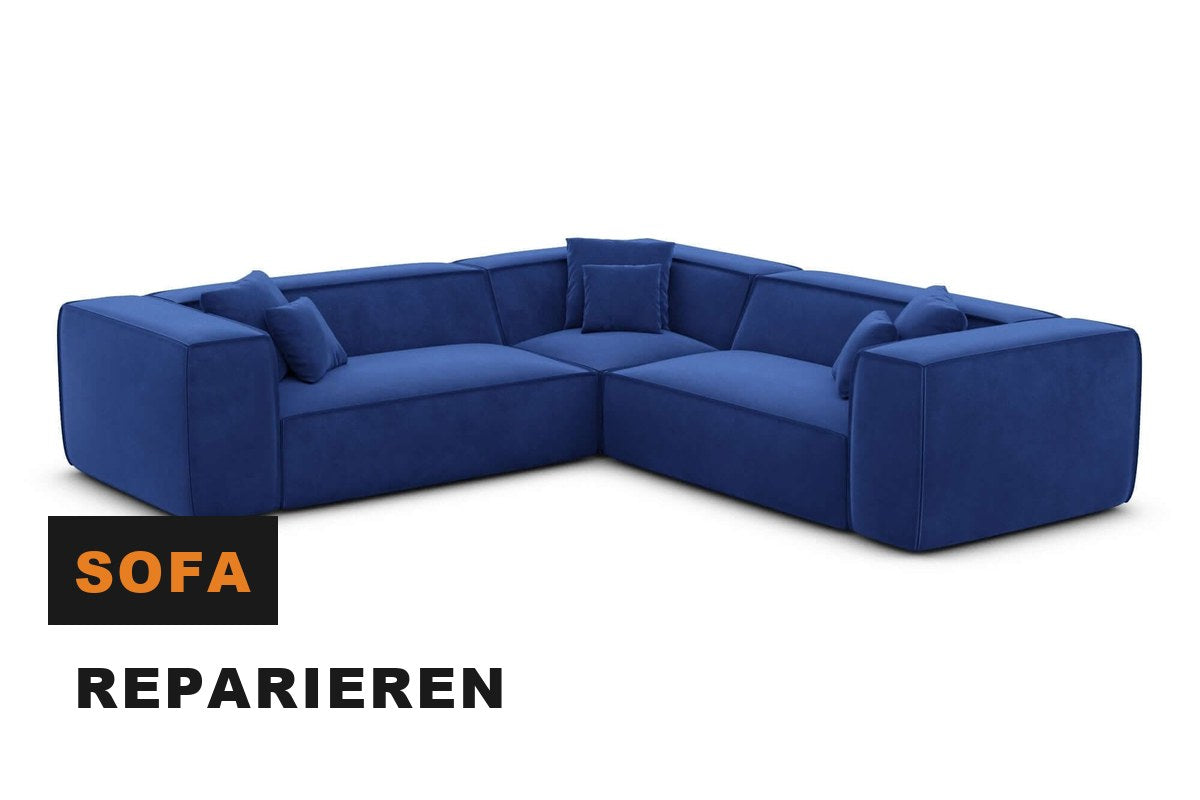 Sofa mit sorgfältig verarbeiteten Nähten und stabilen Füßen