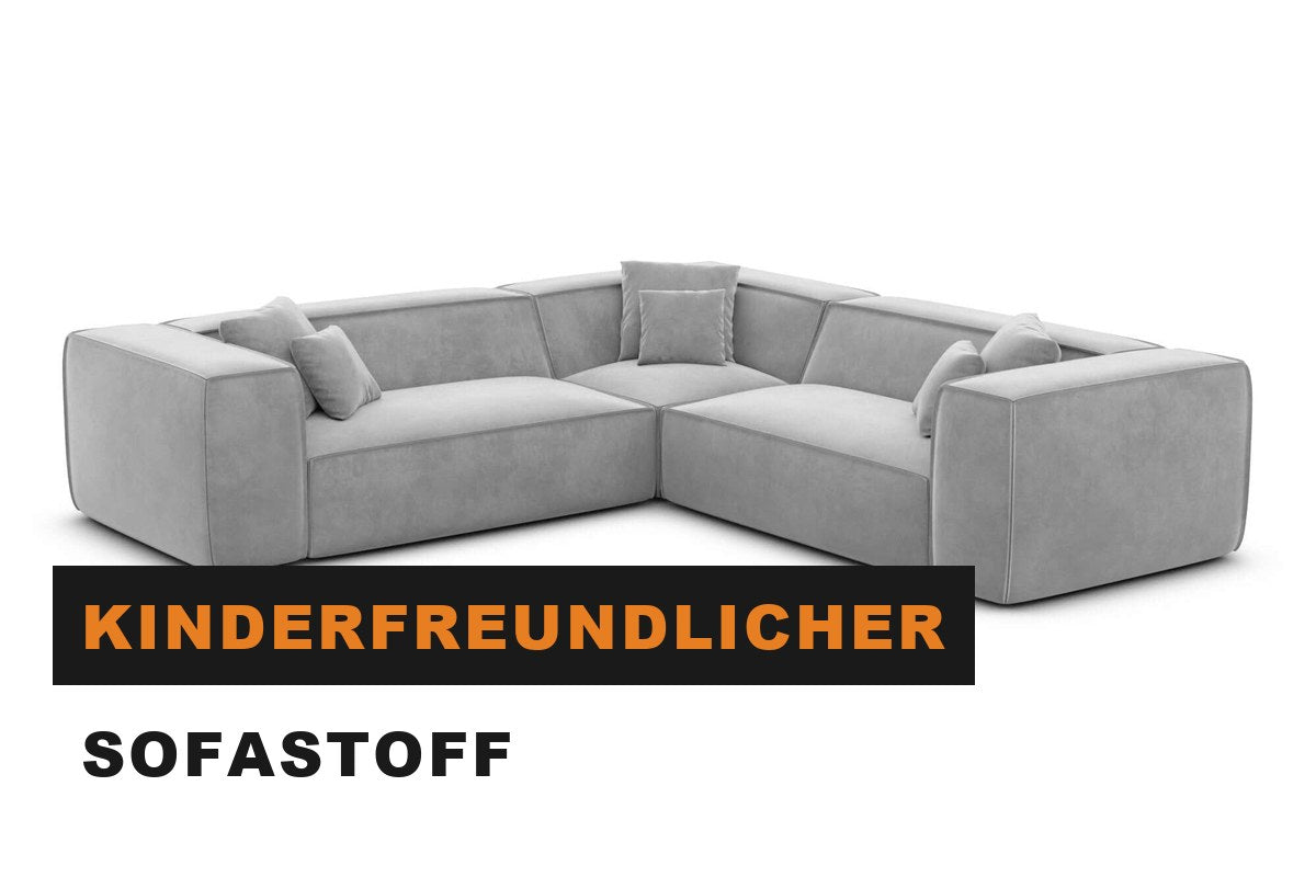 Familienfreundliches Ecksofa in unempfindlichem Greige-Ton