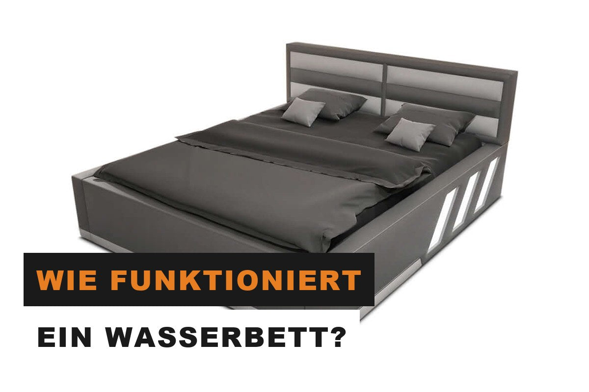 Modernes Bett mit gepolstertem Kopfteil in einem hellen Schlafzimmer
