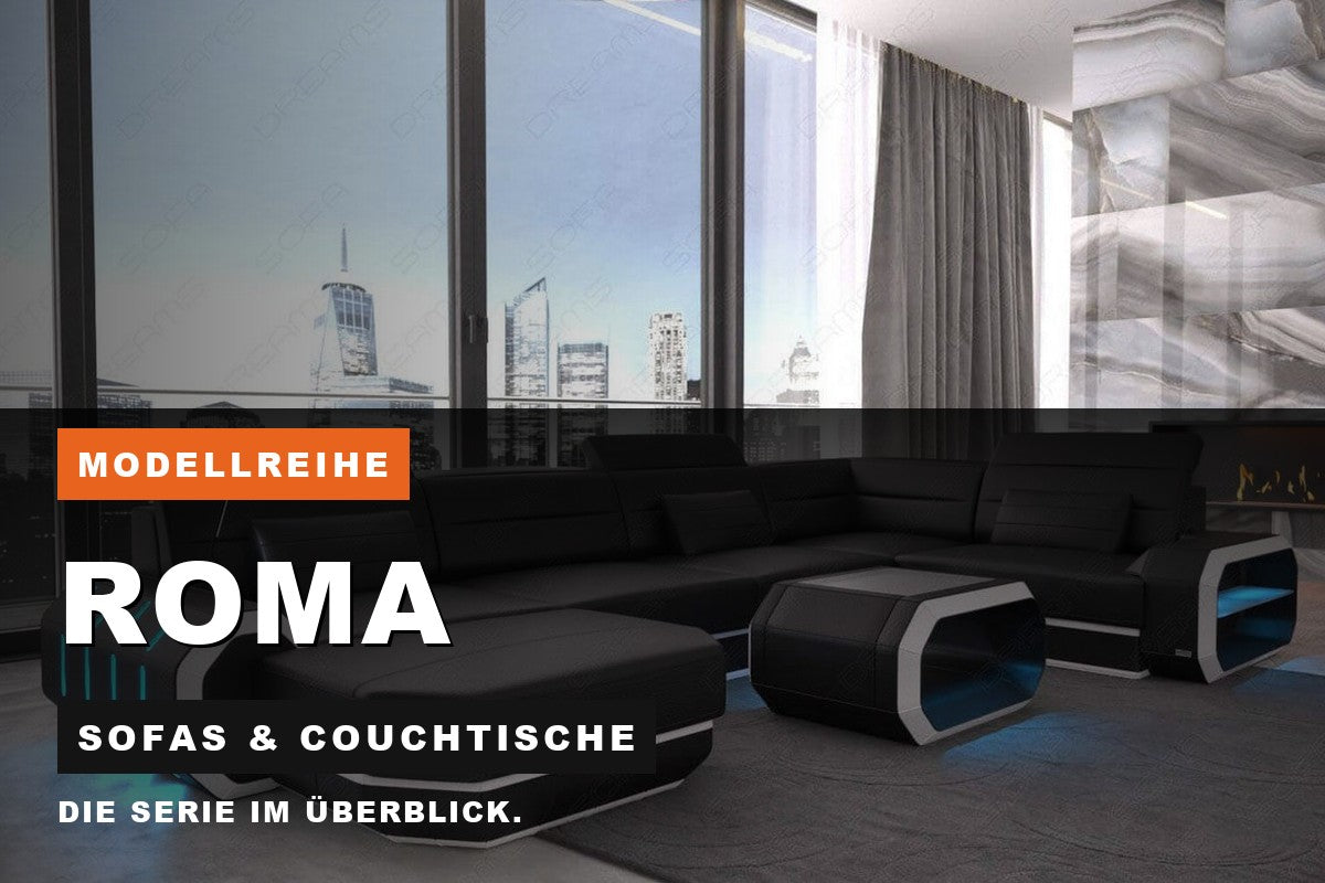 Beitragsbild zur Modellreihe Roma: Sofas & Couchtische bei Sofa Dreams