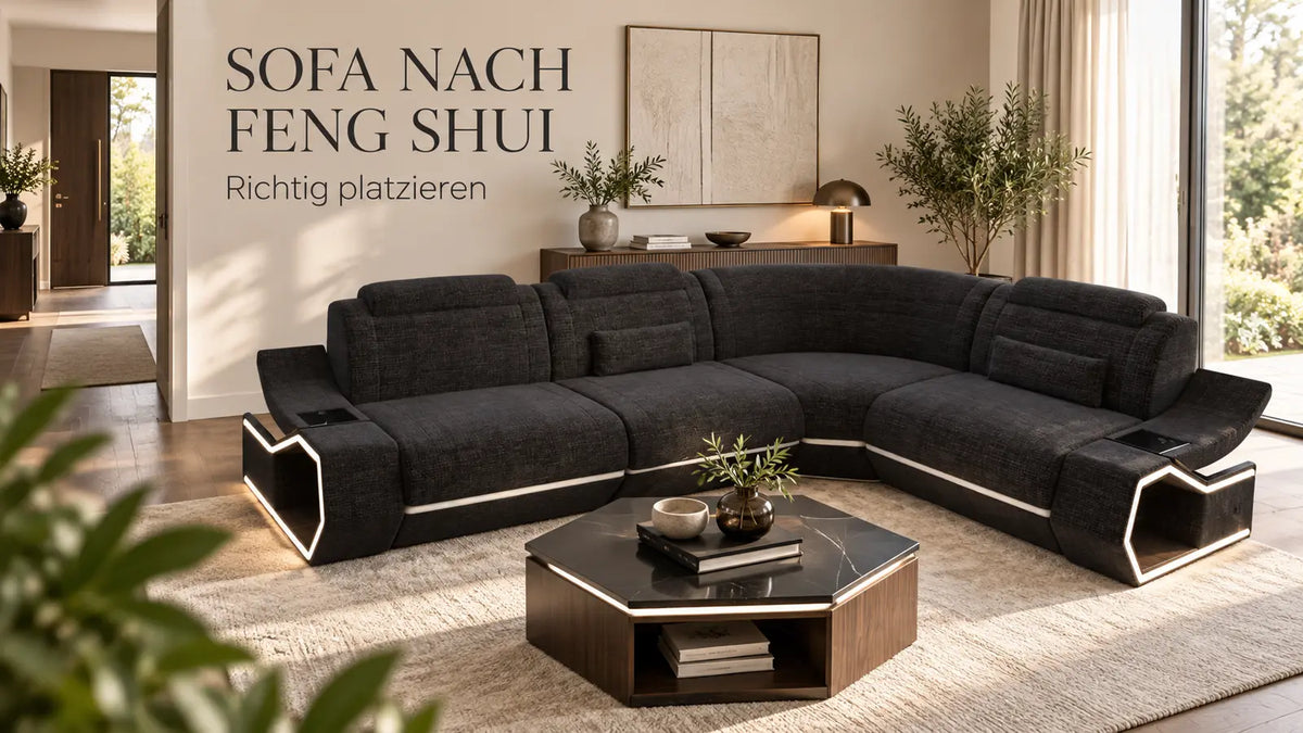 Sofa nach Feng Shui richtig platzieren – geschützte Rückseite und freie Laufwege