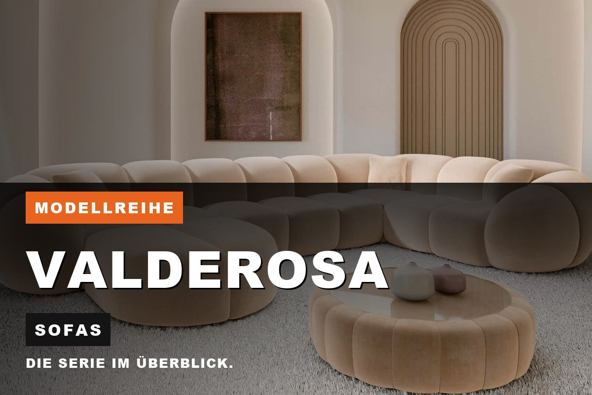 Beitragsbild zur Modellreihe Valderosa: Sofas bei Sofa Dreams