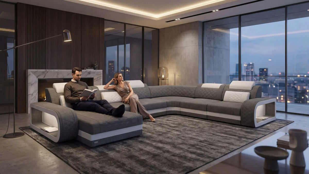 XXL Wohnlandschaft Stoff kaufen | riesige Lounge
