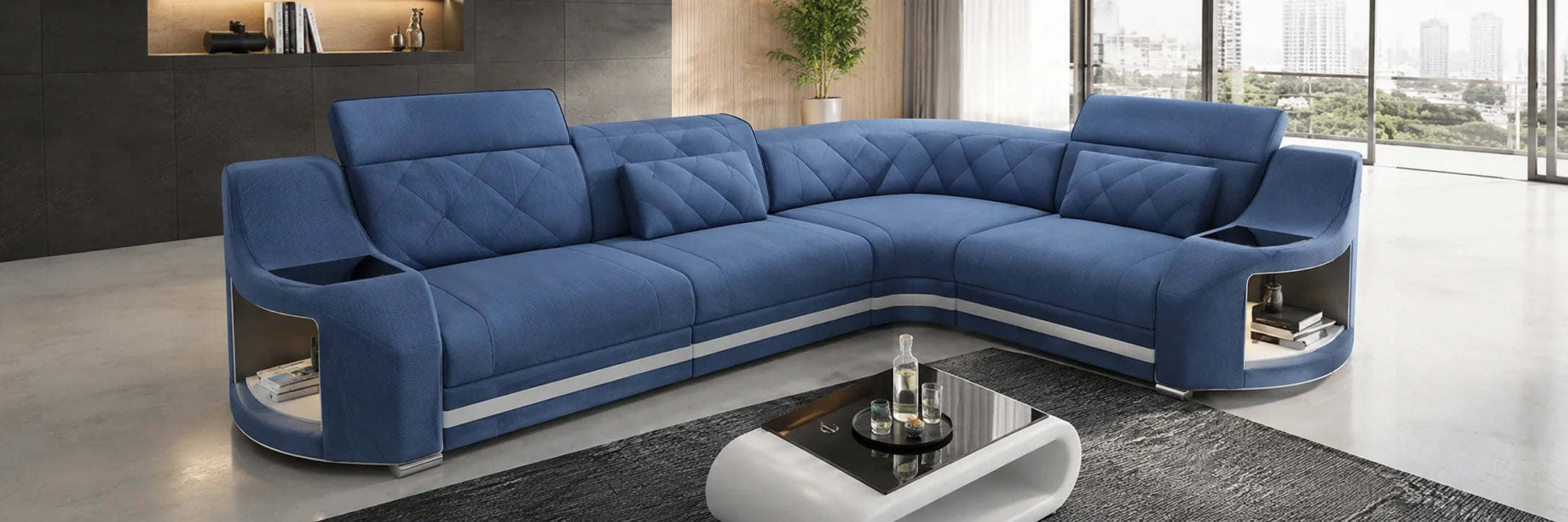 Ecksofa blau kaufen