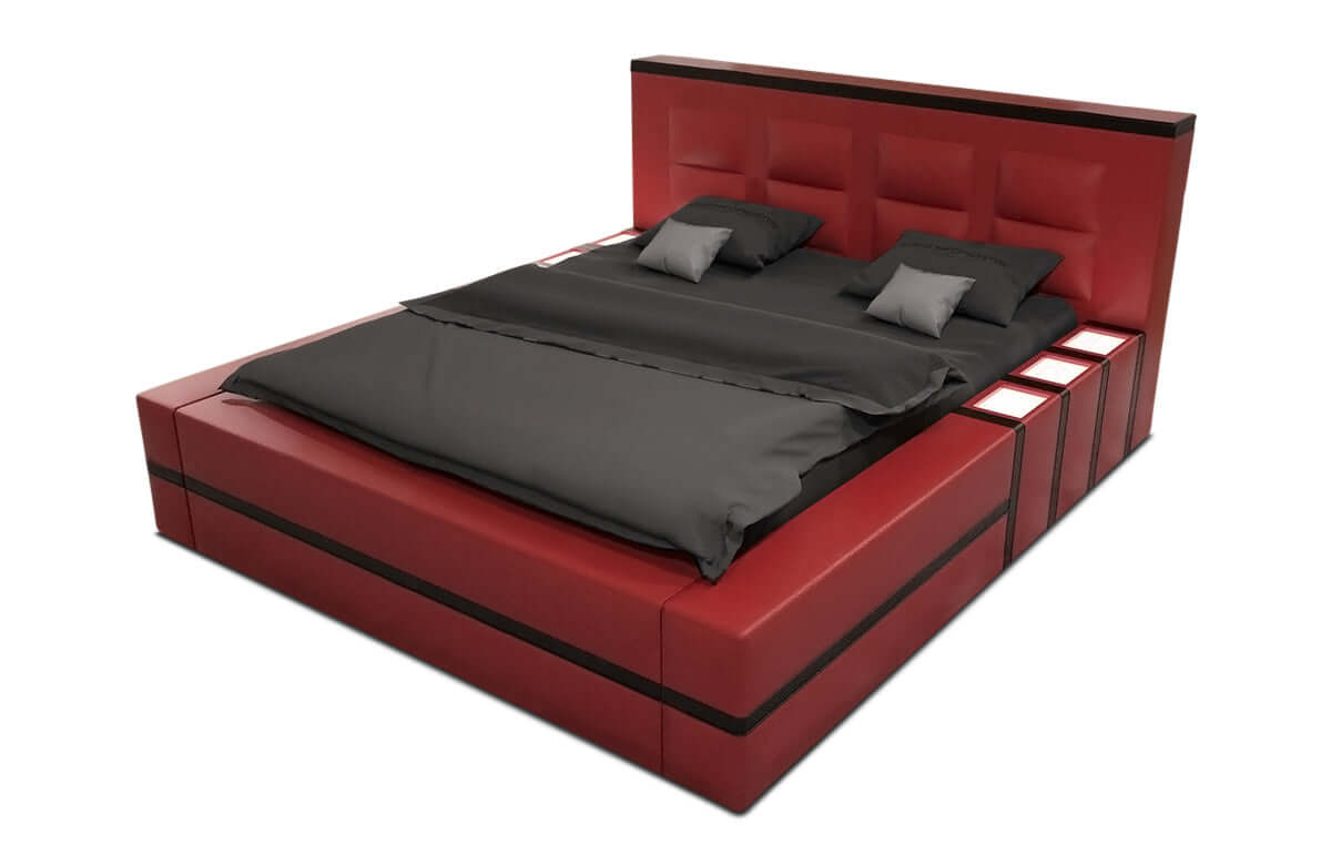Designerbett Asti – Modernes Design für Ihr Zimmer Rot-Schwarz