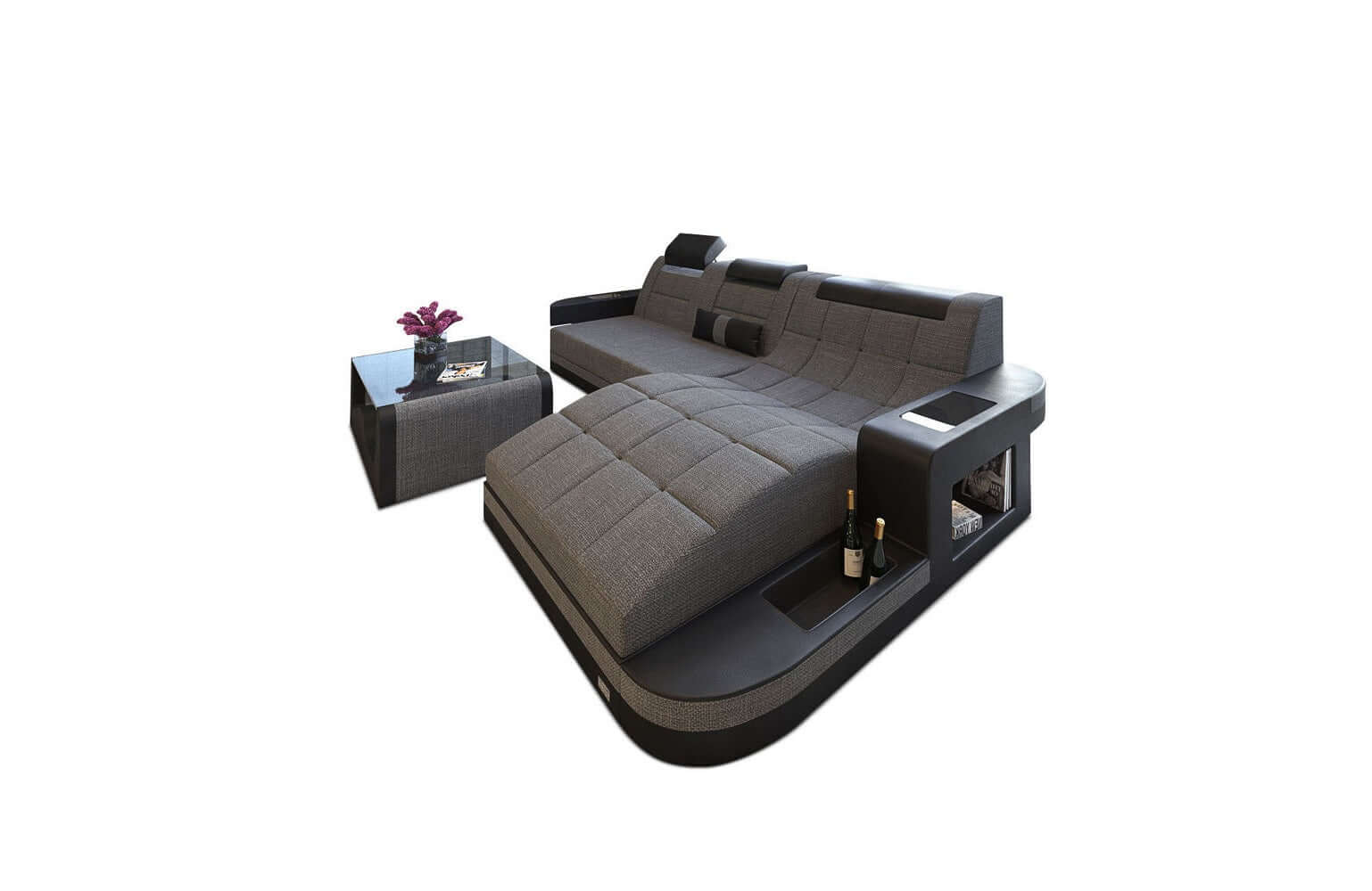 Materialmix Stoffsofa Wave L-Form