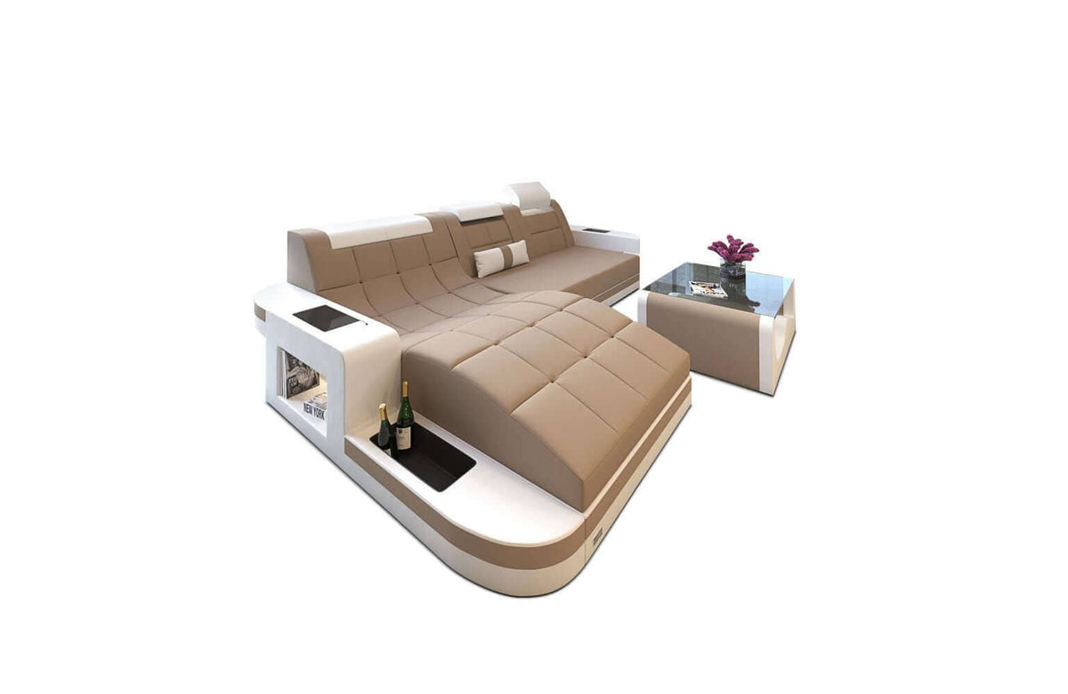 Couch Wave L-Form in Stoff