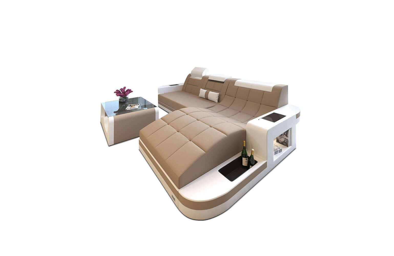 Materialmix Stoffsofa Wave L-Form