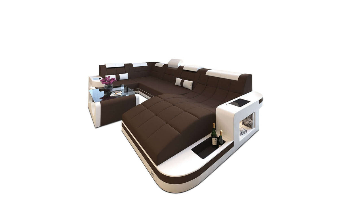 Stoff Wohnlandschaft Wave U-Form