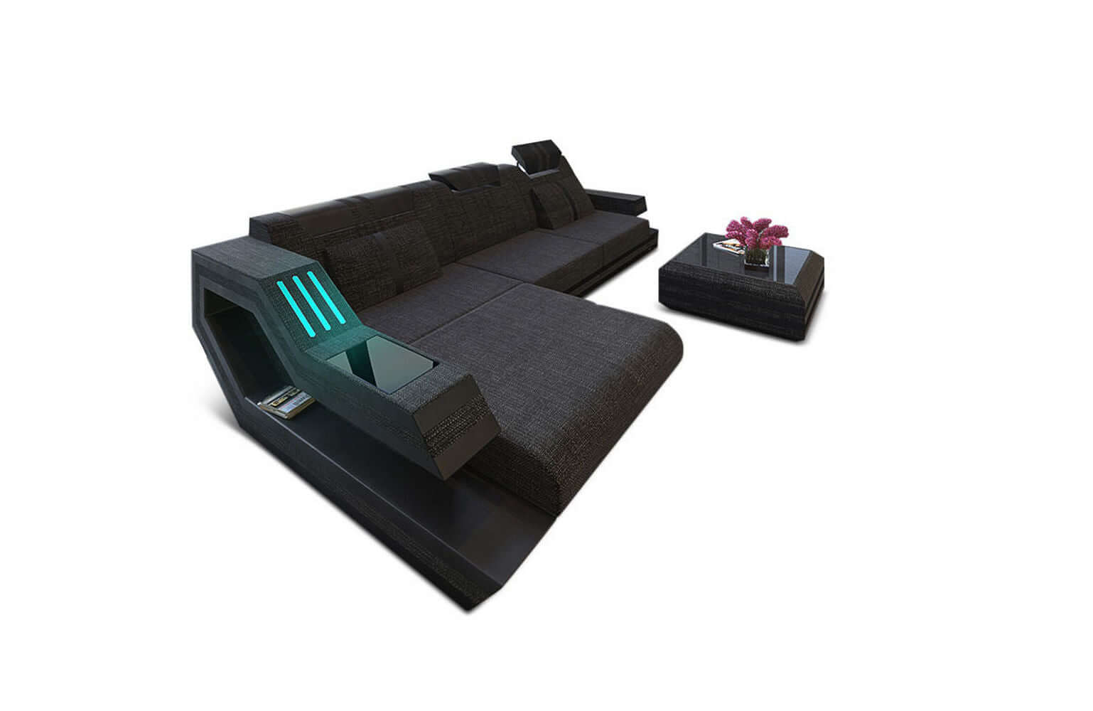Polstersofa Materialmix Ravenna L-Form LED
