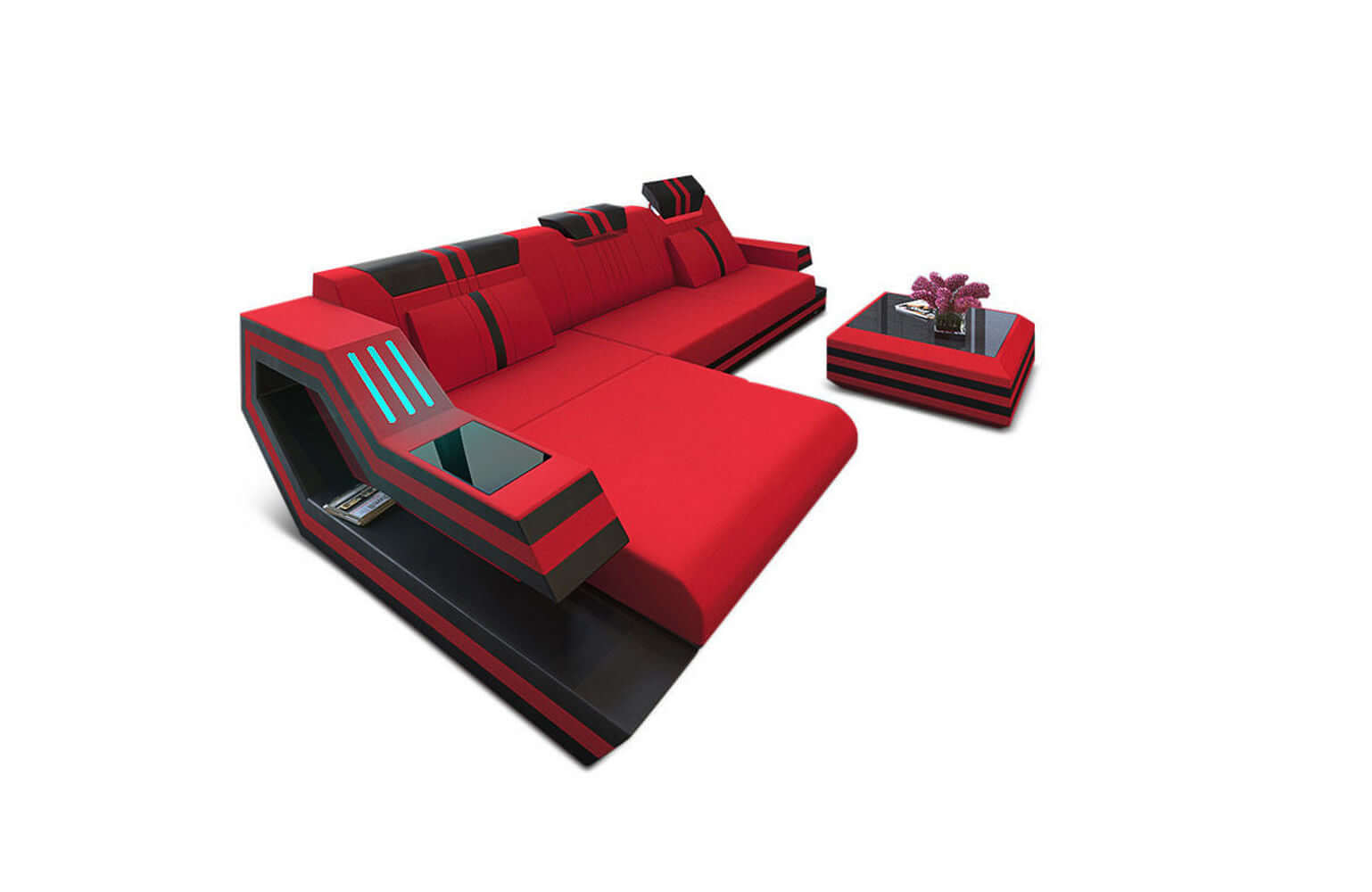 Polstersofa Materialmix Ravenna L-Form LED