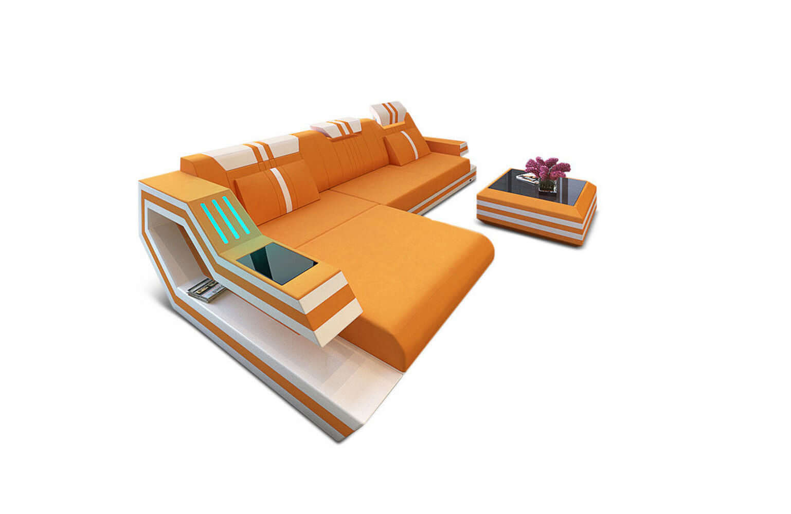 Polstersofa Materialmix Ravenna L-Form LED