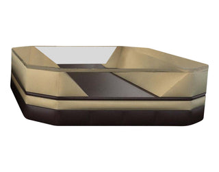 Wohnzimmertisch Turino – Modern und Stilvoll in Sandbeige und Dunkelbraun aus Büffelleder und Kunstleder und Echtleder