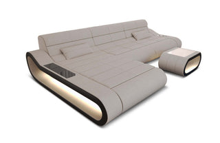 Stoffsofa Concept L-Form Lang in Strukturstoff und der Farbe Elfenbein und Schwarz - Ausrichtung links - Bild 2
