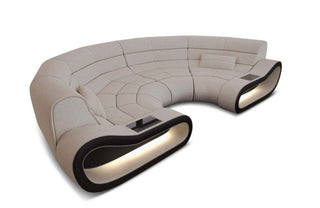 Bigsofa Concept Stoff in Strukturstoff und der Farbe Elfenbein und Schwarz - Bild 2