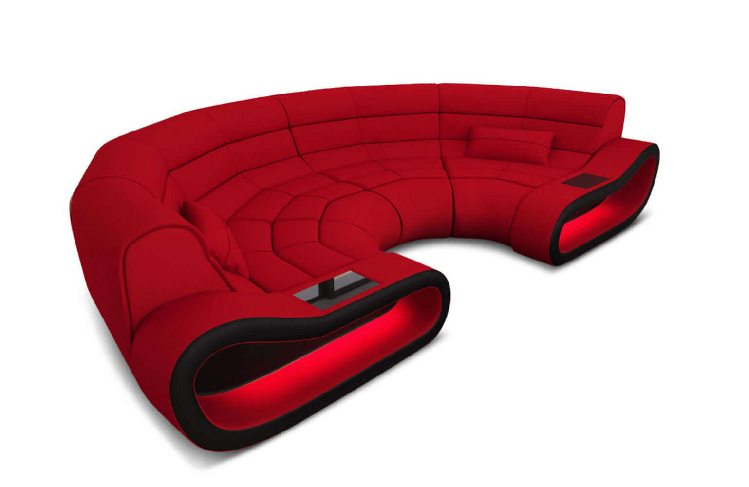 Bigsofa Concept Stoff Rot-Schwarz