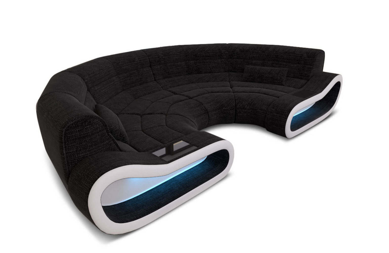 Bigsofa Concept Stoff Dunkelgrau-Weiß