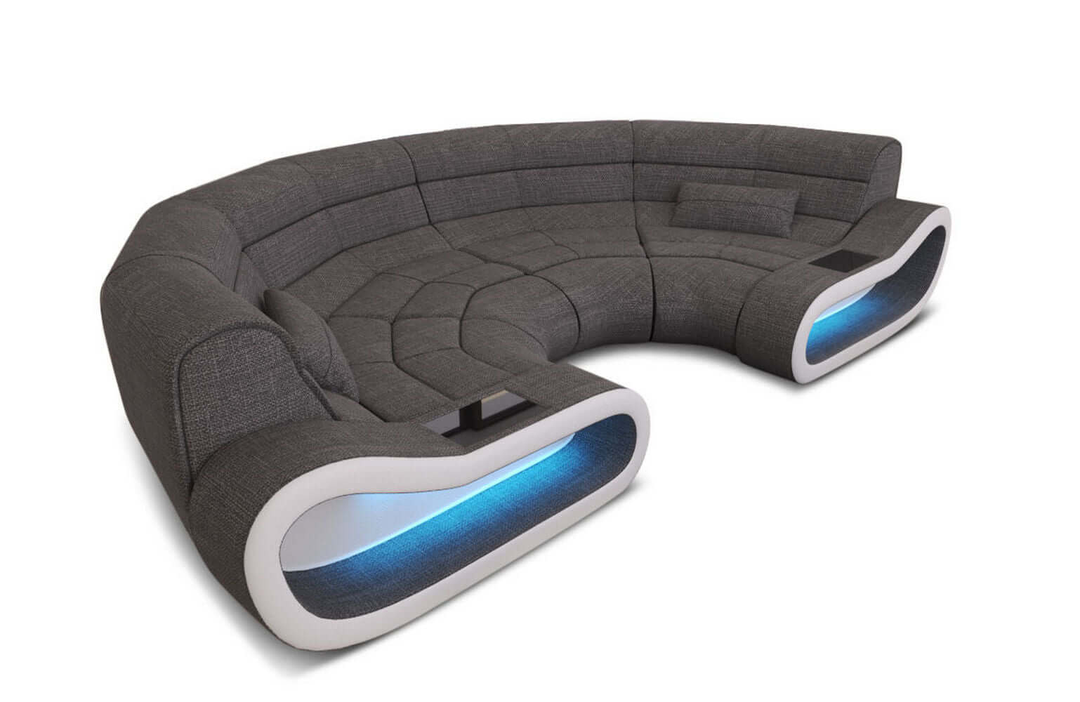 Bigsofa Concept Stoff Grau-Weiß