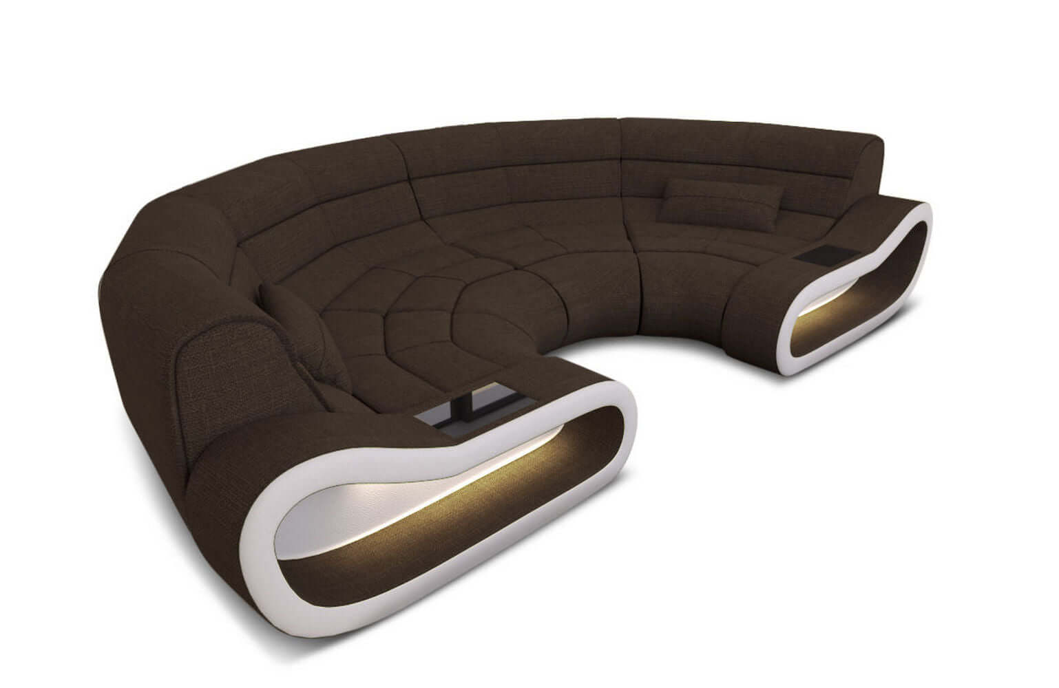Bigsofa Concept Stoff Braun-Weiß