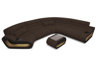 Stoff Wohnlandschaft Concept C – Modern & Komfortabel in Strukturstoff und der Farbe Braun und Schwarz - Ausrichtung links