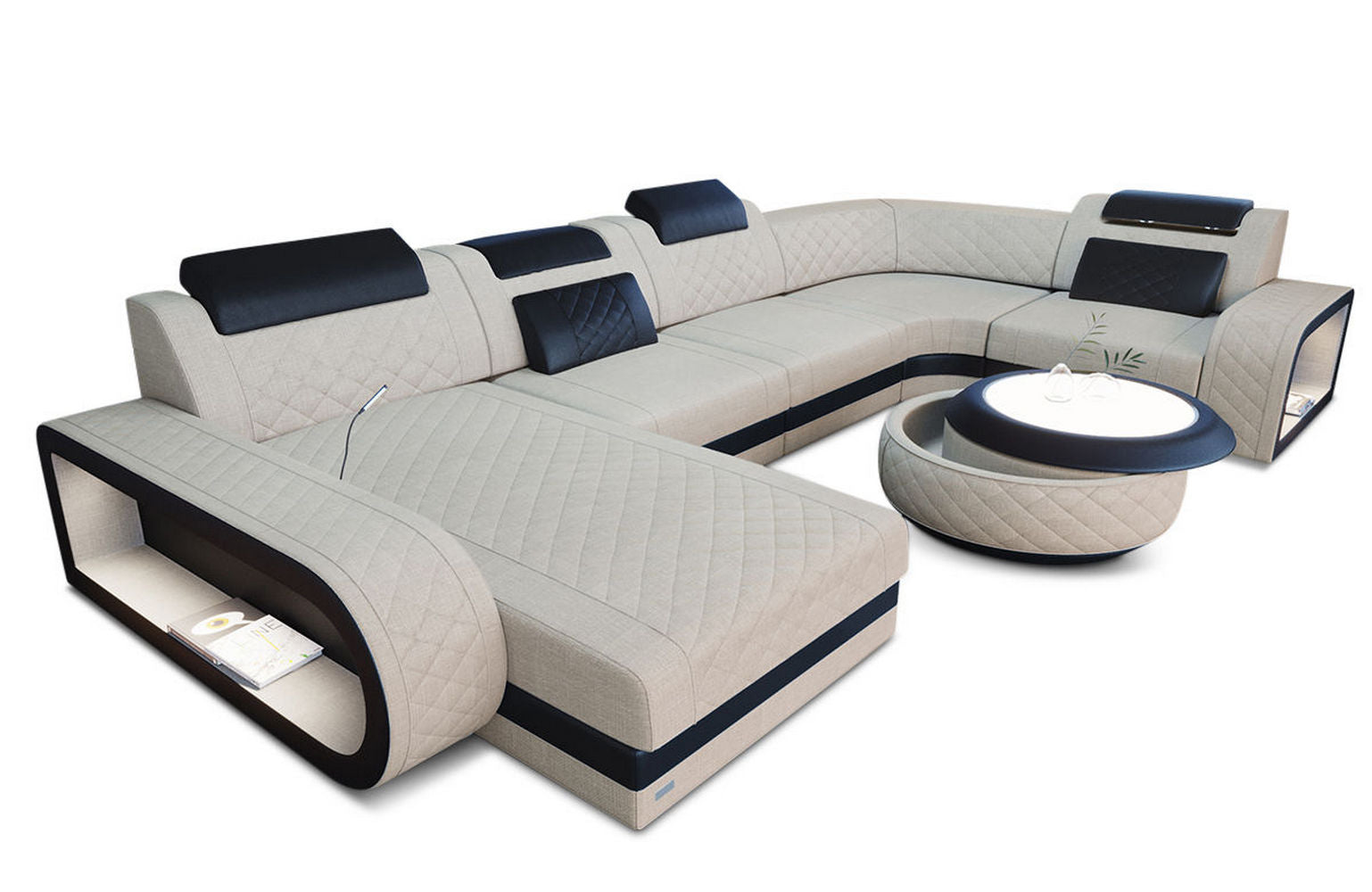 Stoff Wohnlandschaft Berlin U-Form