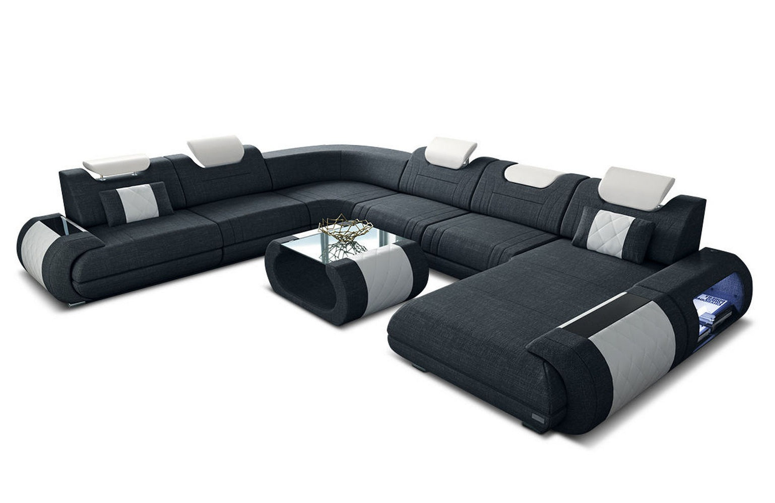 XXL Stoff Wohnlandschaft Rimini – Modern & Bequem