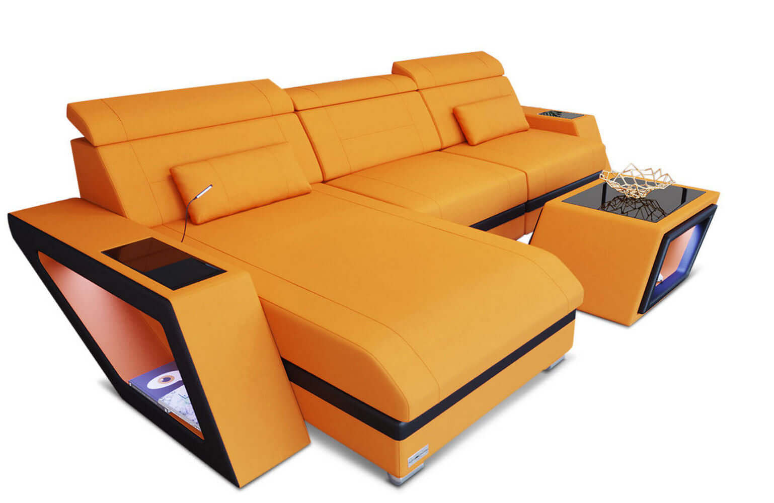 Ecksofa Catania – Komfortabel & Modern Apricot-Schwarz