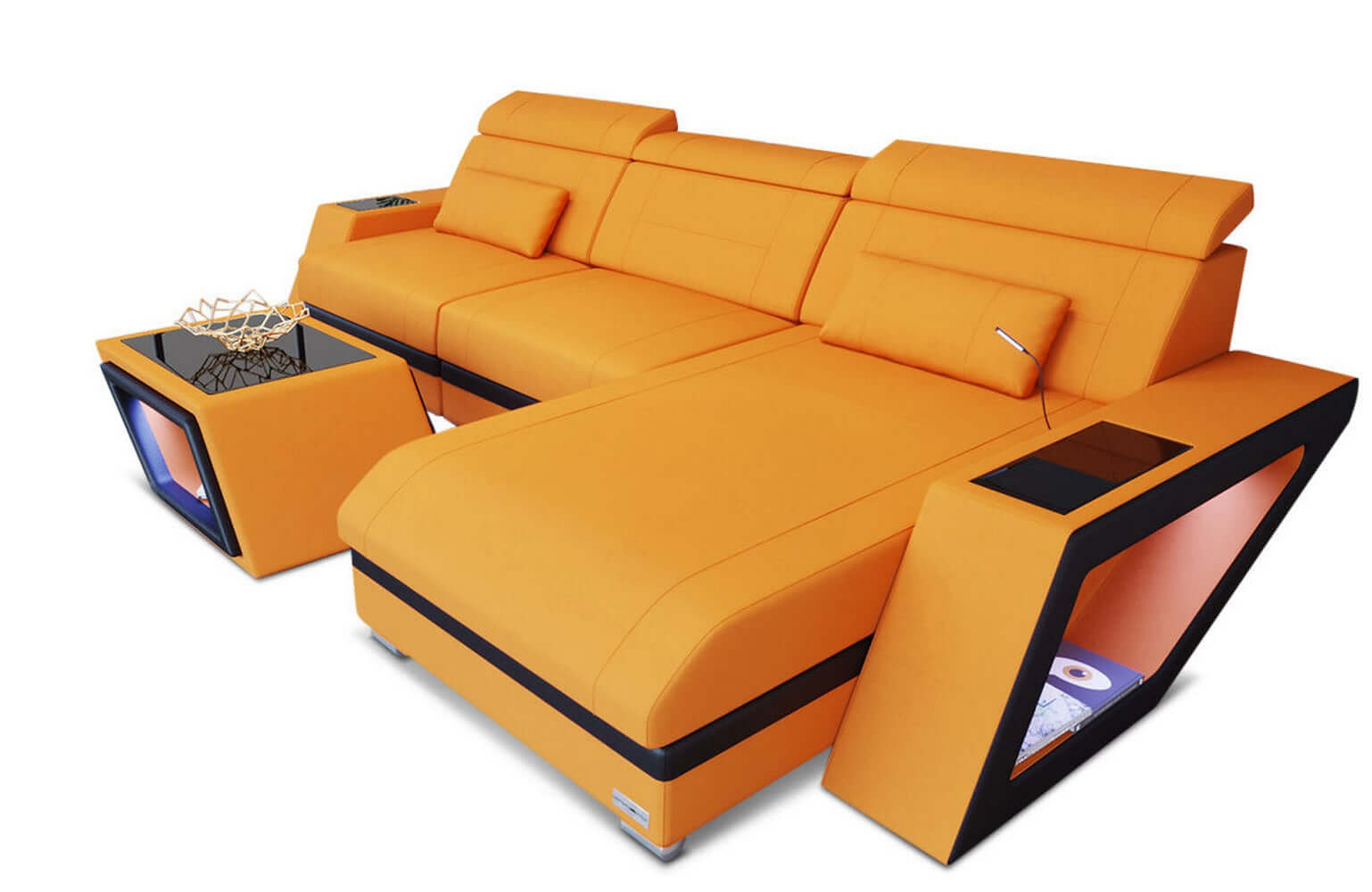 Ecksofa Catania – Komfortabel & Modern Apricot-Schwarz