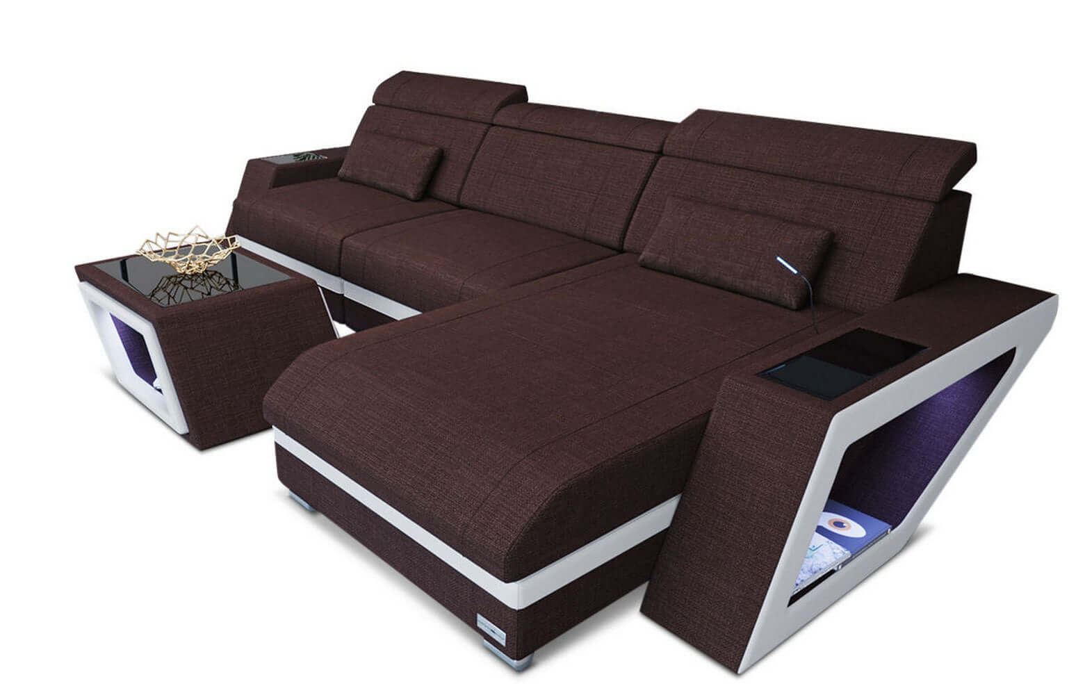 Ecksofa Catania – Komfortabel & Modern Graubraun-Weiß
