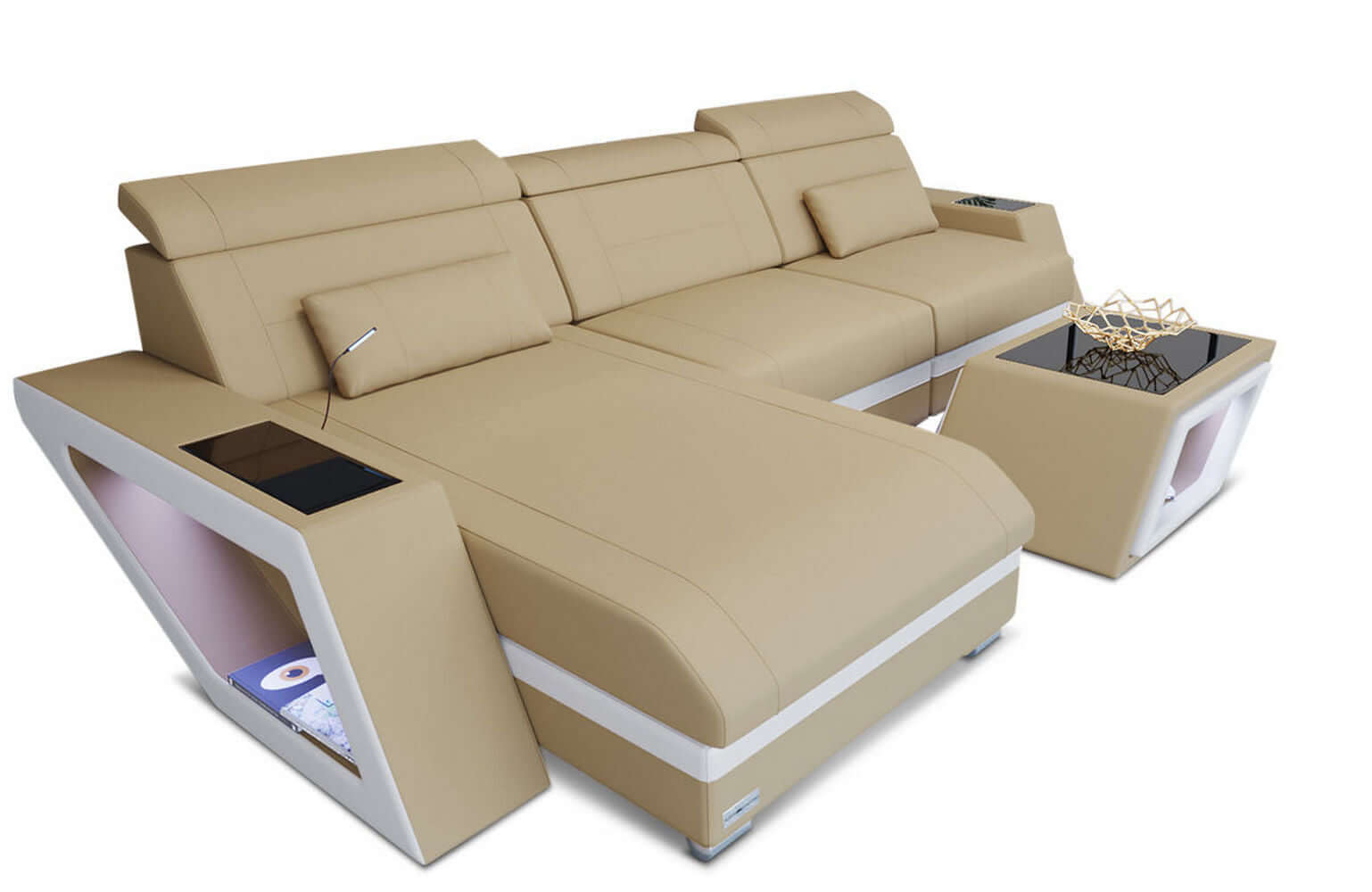 Ecksofa Catania – Komfortabel & Modern Beige-Weiß