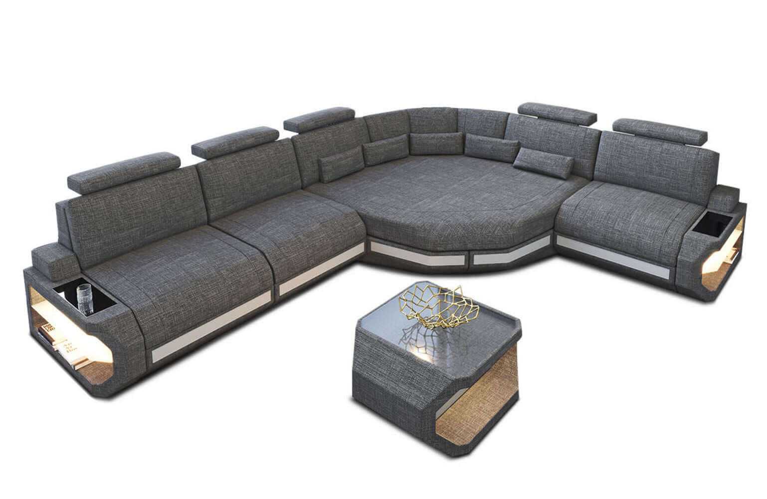Stoffsofa Asti L-Form – Komfort & Stil Grau-Weiß