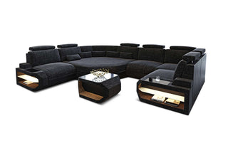 Polster Wohnlandschaft Asti Mini – Kompakt & bequem in Strukturstoff und der Farbe Schwarzgrau und Schwarz - Ausrichtung links - Bild 2